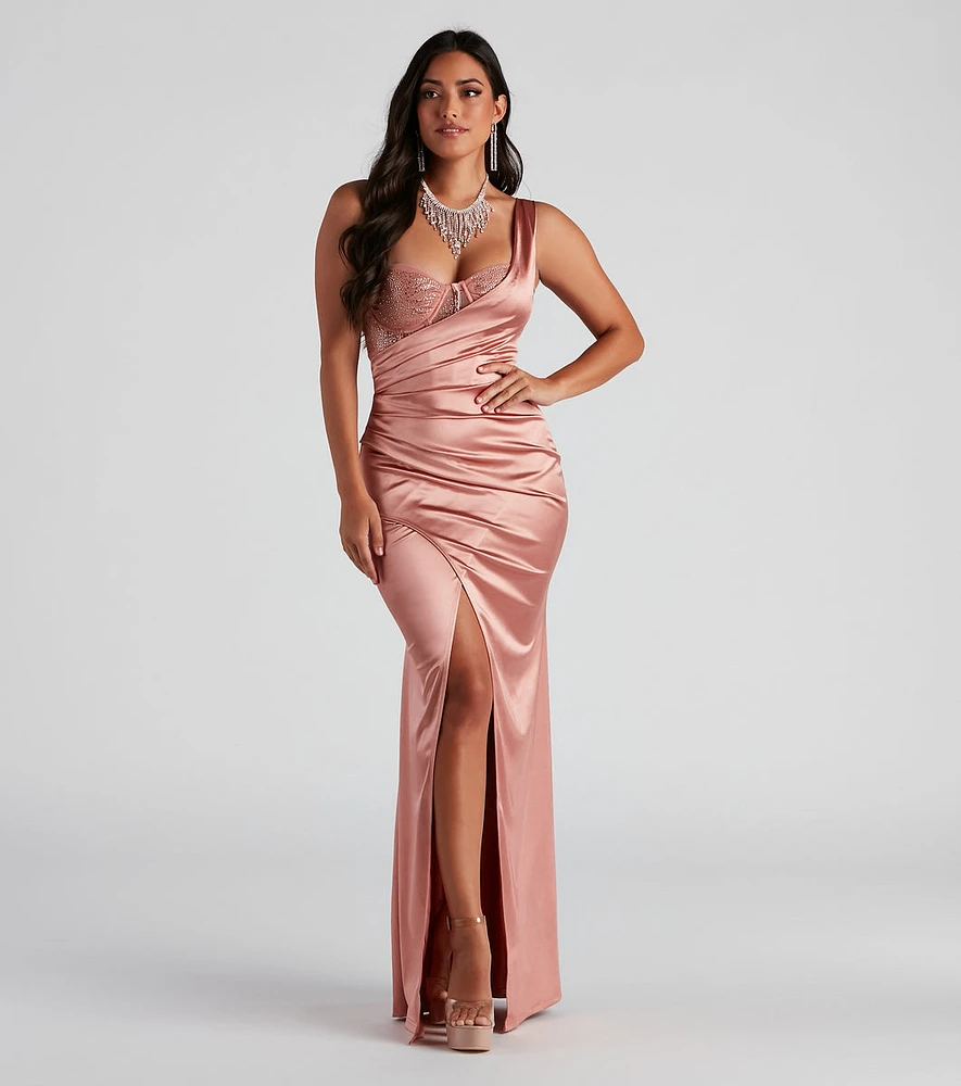 Myla Formal One-Shoulder Satin Dress