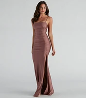 Cece Formal Square Neck Long Dress