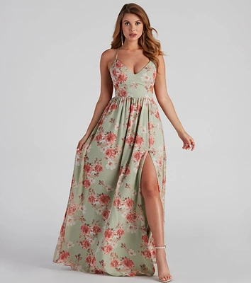 Bailey Floral Chiffon A-Line Dress