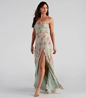 Bretly Formal Floral Chiffon Dress