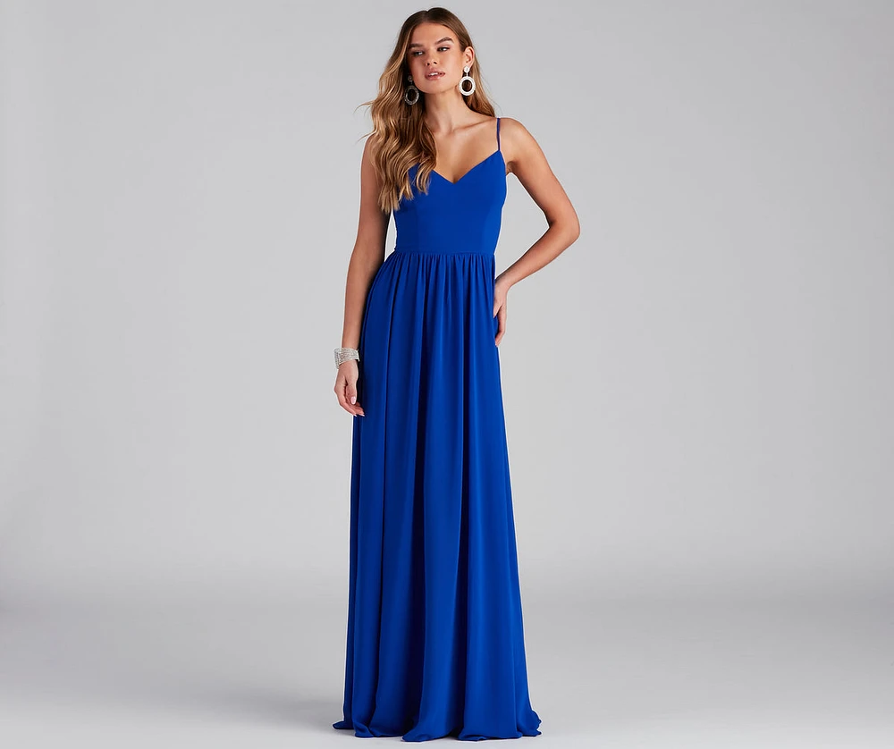 Brailey Formal Chiffon A-Line Long Dress