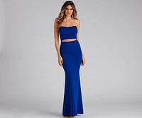 Lolinda Formal Crepe Cutout Long Dress