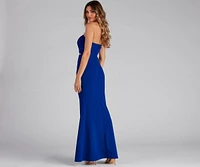 Lolinda Formal Crepe Cutout Long Dress