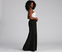 Vanessa Strapless Satin Crepe Formal Dress