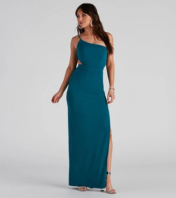 Francesca Formal One Shoulder Crepe Dress