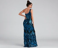 Layton Formal One Shoulder Sequin Dress