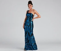 Layton Formal One Shoulder Sequin Dress