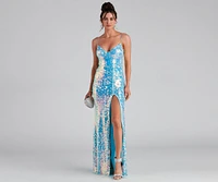 Skylar Sequin A-Line Formal Dress