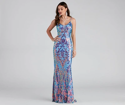 Izzie Formal Sequin Low Back Dress