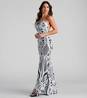 Lilian Formal Sequin Low Back Dress