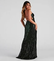 Meara Formal A-Line Sequin Dress