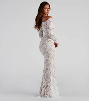 Liesel Formal Floral Lace Mermaid Dress