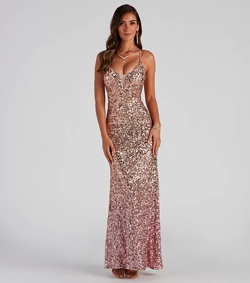 Kass Formal Ombre Sequin Dress