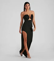 Frankie Formal Crepe Slit Dress