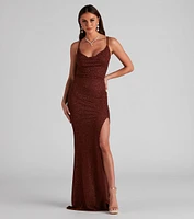 Sara Formal Glitter Lace-Up Dress