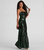 Candice Formal Sequin Tie Dress