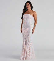 Keishla Formal Sequin Strapless Dress