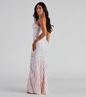 Keishla Formal Sequin Strapless Dress