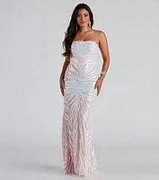 Keishla Formal Sequin Strapless Dress