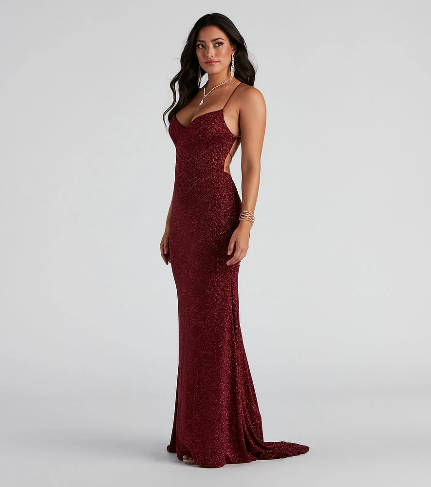 Adah Formal Glitter A-Line Dress