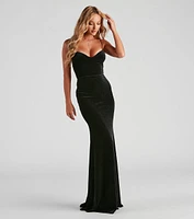 Krissy Formal Glitter Velvet Mermaid Dress