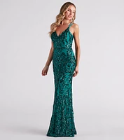 Amaya Sequin Mesh Formal Dress