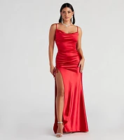 Drea Formal High Slit Ruched Dress