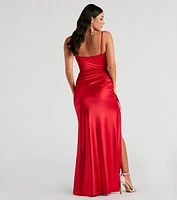 Drea Formal High Slit Ruched Dress