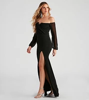 Raegan Formal Crepe Long Dress