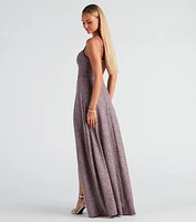 Stephanie Formal Glitter A-Line Dress