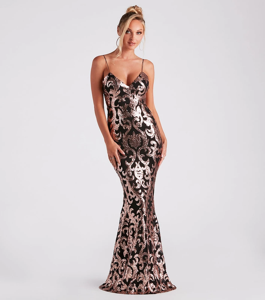 Lea Formal Sequin Low Back Dress