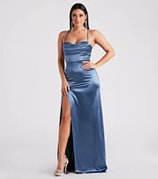 Trixie Formal Satin A-Line Dress