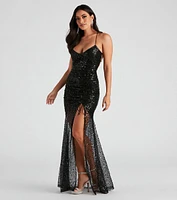 Olivia High Slit Sequin Mermaid Dress