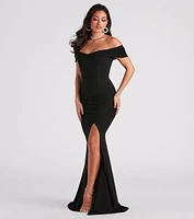 Samantha Formal Crepe Slit Dress