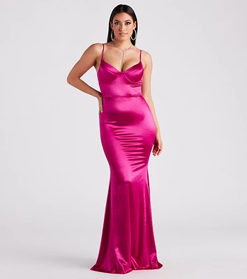 Penny Satin A-Line Formal Dress