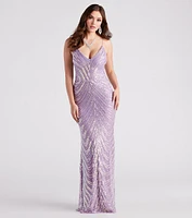 Mazie Formal Sequin V-Neck Mermaid Dress