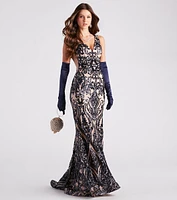 Mariah Formal Sequin Mesh Mermaid Dress