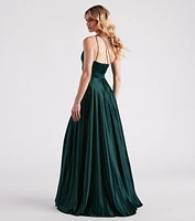 Katherine One-Shoulder Satin Formal Dress