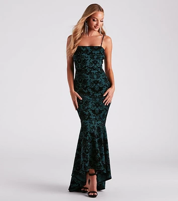 Liyah Formal Velvet Ruffle Dress