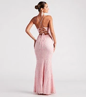 Bethanie Formal Sequin V-Neck Mermaid Dress