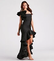 Audrey Formal Ruffled One Shoulder Dress