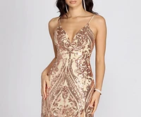 Nia Sequin Scroll Dress