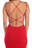 Amy Crepe Open Lattice Back Dress