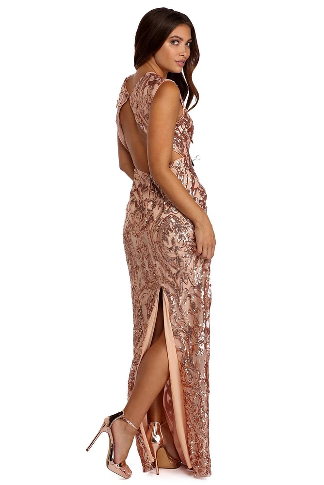 Hailey Open Back Sequin Dress