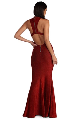 Jessica Glitter Open Back Dress