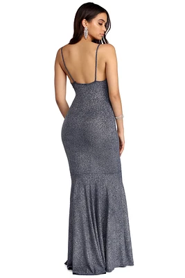 Sara Sleeveless Glitter Mermaid Dress