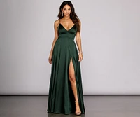 Vera Satin Lace Up Formal Dress