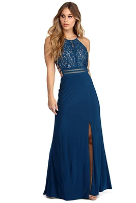 Mackenzie Formal Sequin And Lace Dress