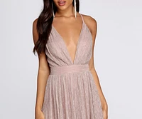 Haley Formal Shimmering Metallic Dress