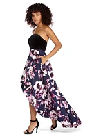 Vivan Formal Floral High-Low Dress